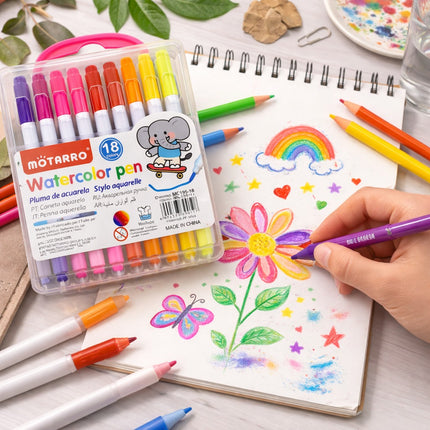 Motarro Watercolor Pen Set – 18 Colors -MC195-18