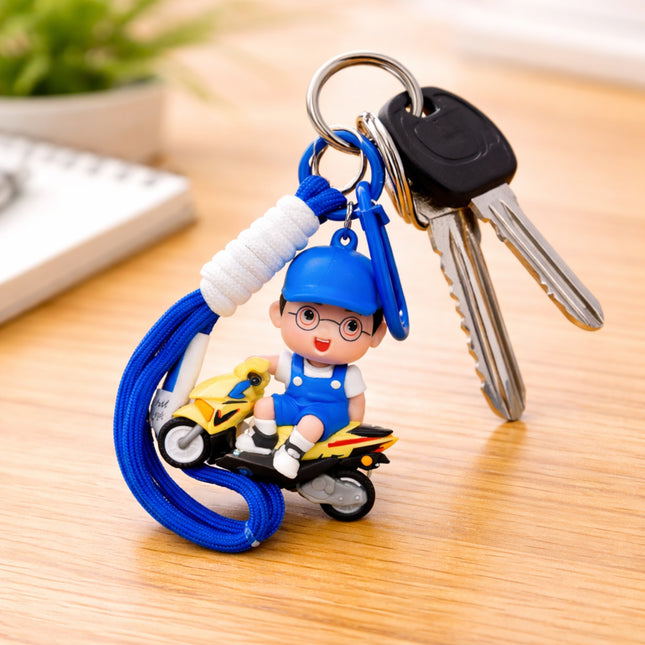 Cute Boy Scooter Keychain Toy - KEY-292