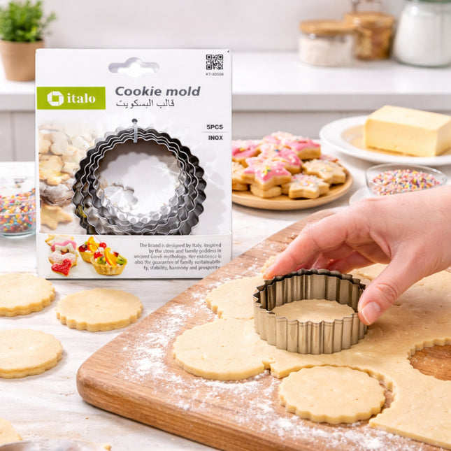 Stainless Steel Round Biscuit Cutter Set – 5PCS-KT-33558