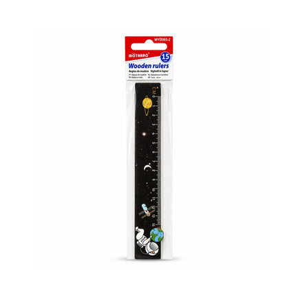 Space Design Wooden Ruler – 15cm-MYD065-2