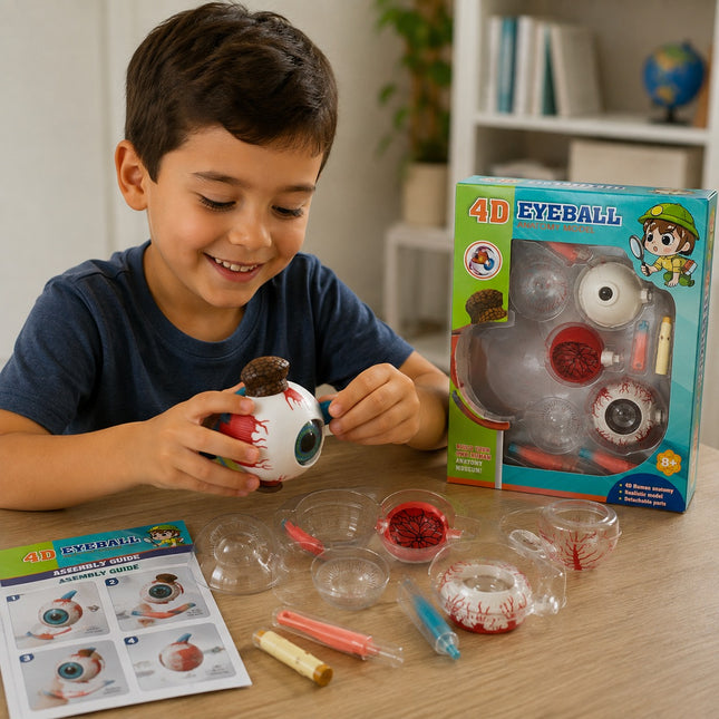 4D Eyeball Anatomy Model Educational Science Kit - Ages 8+ -MB012-3