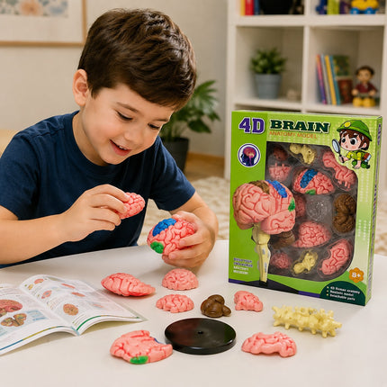 4D Brain Anatomy Model Educational Science Kit - Ages 8+ -MB012-4