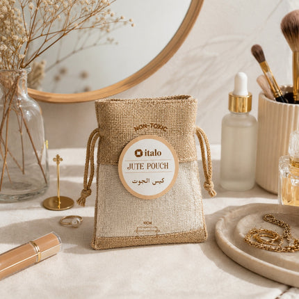 Italo Natural Jute Drawstring Gift Pouch 10cm PH-524
