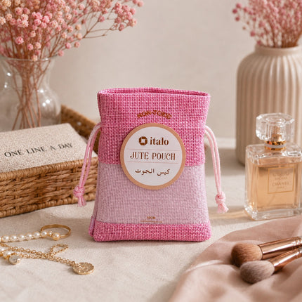 Italo Natural Jute Drawstring Gift Pouch 10cm PH-524