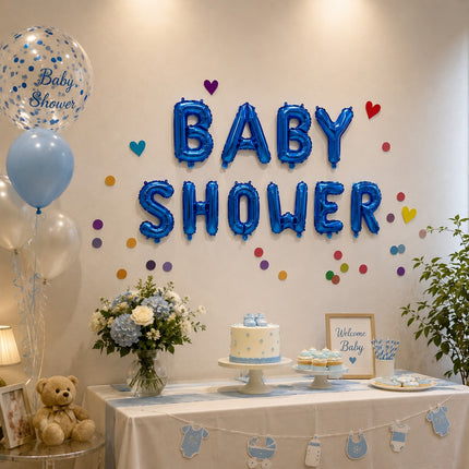 Italo Blue Baby Shower Letter Foil Balloons - HB-197