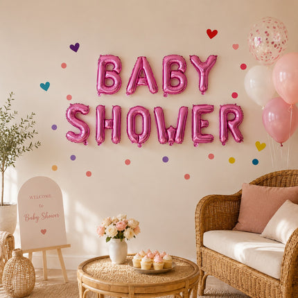 Italo Pink Baby Shower Letter Air Filled Foil Balloons - HB-198