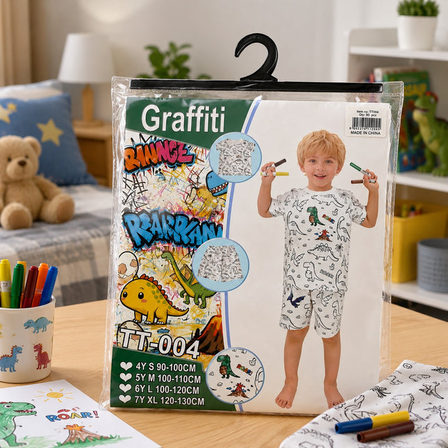 Kids DIY Coloring Dinosaur Pajama Set – TT-004