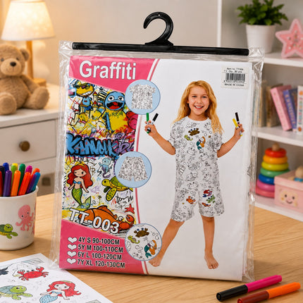 Kids DIY Coloring Sea Life Pajama Set – TT-003