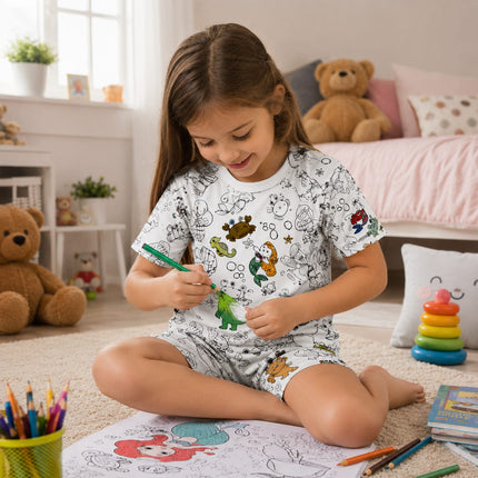 Kids DIY Coloring Sea Life Pajama Set – TT-003