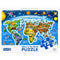 World map puzzle box with colorful illustrations and 'Pint 6' branding