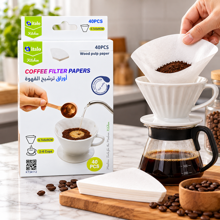 Coffee Filter Wood Pulp Papers - 40 Piece KT-34112