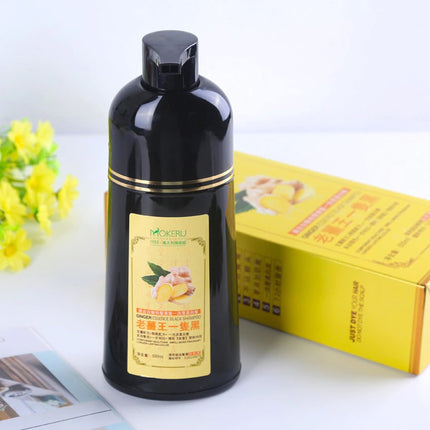 Mokeru Ginger Essence Hair Dye Shampoo (Black & Brown) 500ml 